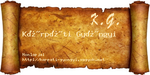 Kárpáti Gyöngyi névjegykártya