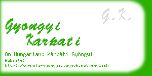 gyongyi karpati business card