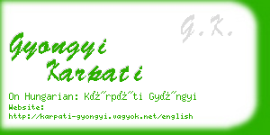 gyongyi karpati business card